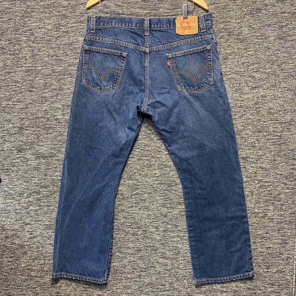 Levis 517 Bootcut Jeans Mens 36x30 Blue Medium Dark Wash Denim Rugged Workwear - Picture 2 of 15